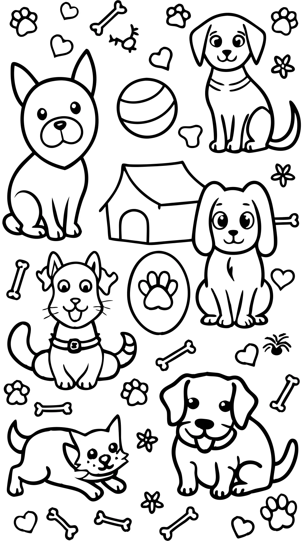 dogs free coloring pages